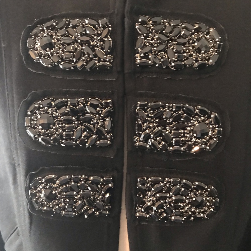 INC Black Military Blazer with stones